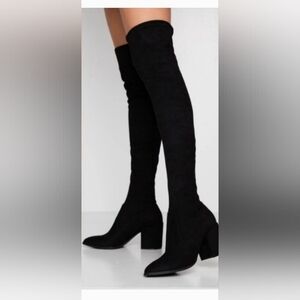 Steve Madden Black Suede Over The Knee Boots Size 9.5
